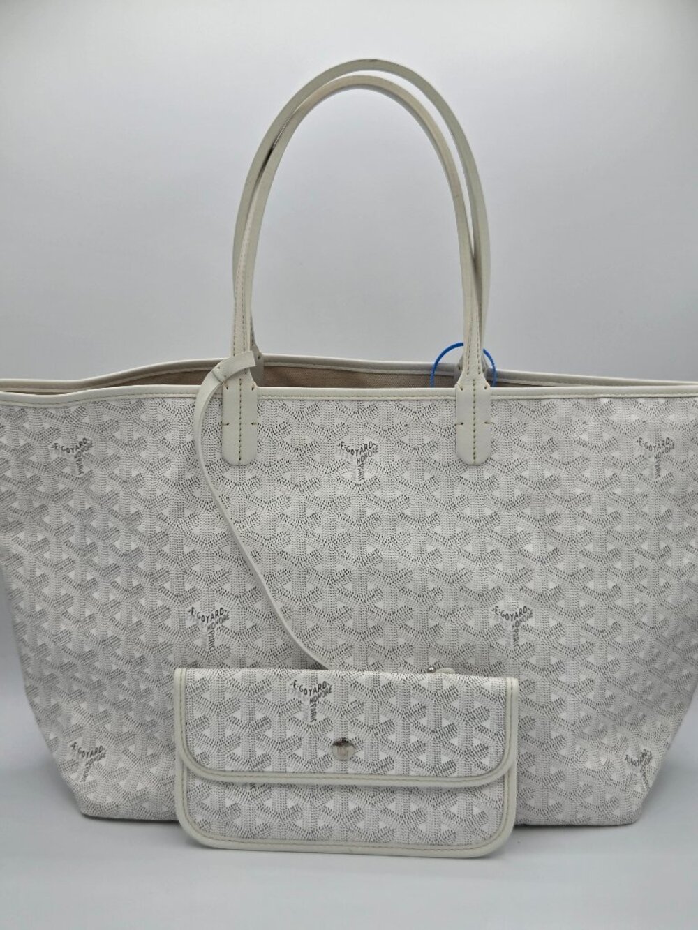 Goyard Saint Louis PM Tote – White Goyardine Canvas | Includes Matching Pochette
